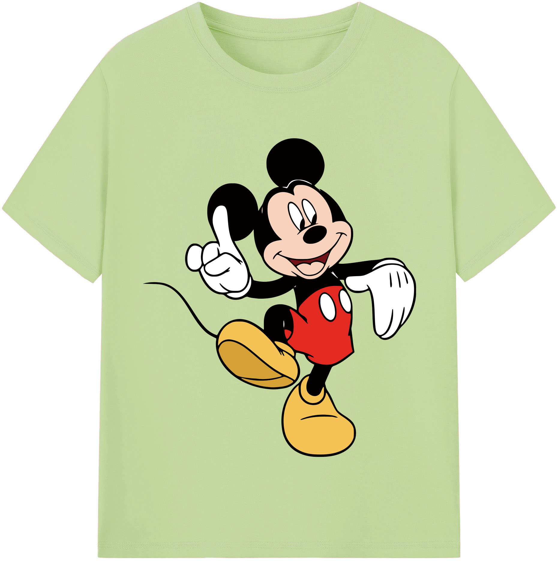（画像用） ミッキーマウス Mickey Mouse 綿100％半袖Tシャツ（フロントプリント）